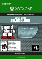 Grand Theft Auto Online - $8,000,000 Megalodon Shark Cash Card XBOX One CD Key