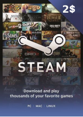 Steam Wallet Card 2 USD Global Activation Code