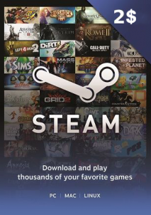 Steam Wallet Card 2 USD Global Activation Code