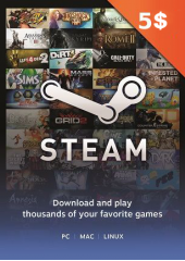 Steam Wallet Card 5 USD Global Activation Cod